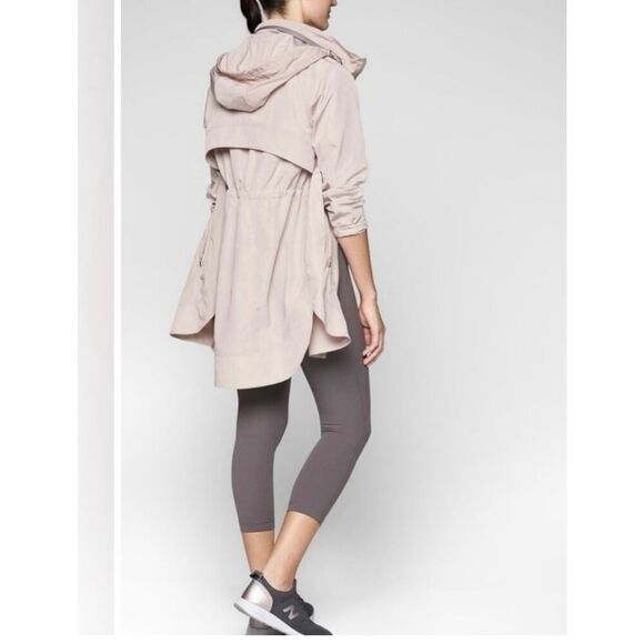 Athleta Drip Drip Anorak Beach Pink Rain Jacket sz S EUC - Picture 2 of 12